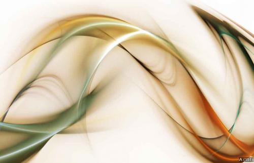 Elegant green and gold waves on white background