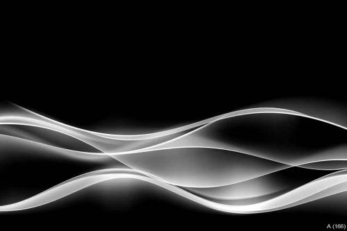 White Abstract Waves On Black Background