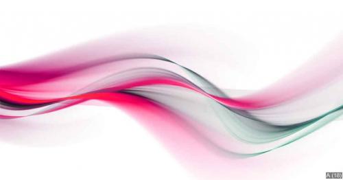 Elegant bright pink and blue waves on white background