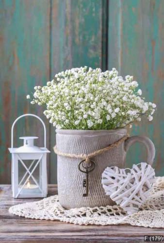 Baby's breath (gypsophilia paniculata) in grey ceramic vase