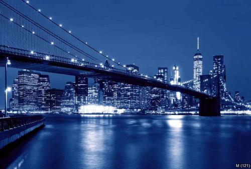 Brooklyn Bridge at night, New York, USA