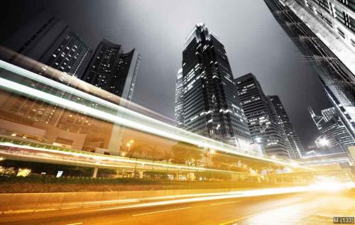 traffic in Hong Kong at night