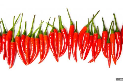 Red chili peppers isolated on the white