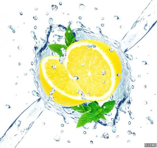 lemon and water splash