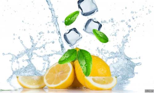 Lemon with water splash