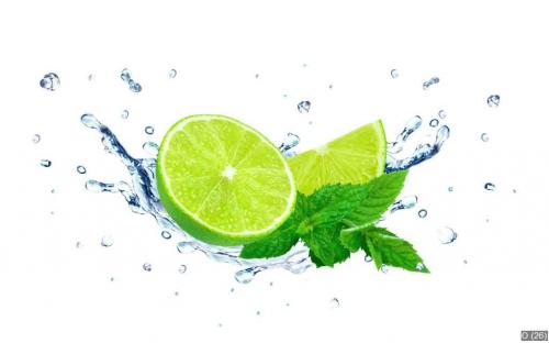 lime and water splash