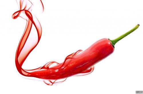 red hot chili pepper with smoke