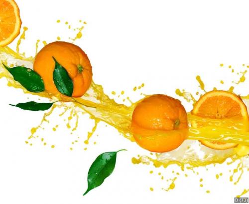 Orange juice isolated on white