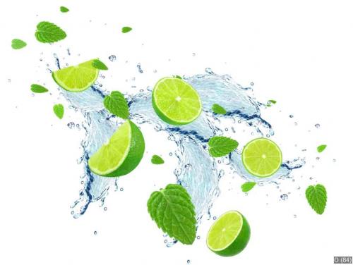 lime and water splash