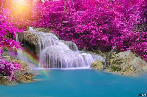 Waterfall in Deep forest at Erawan waterfall National Park,