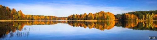 Panorama of autumnal lake in Poland