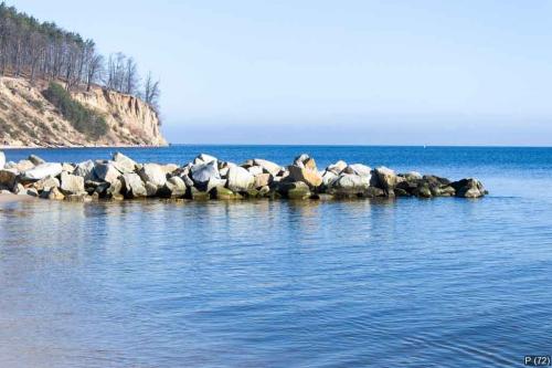 Baltic sea and view of cliff in Gdynia Orlowo, Poland.