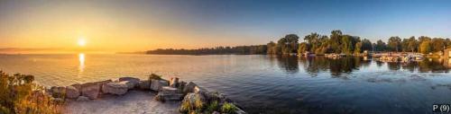 View of a beach at a Provincial Park in Ontario Canada during su